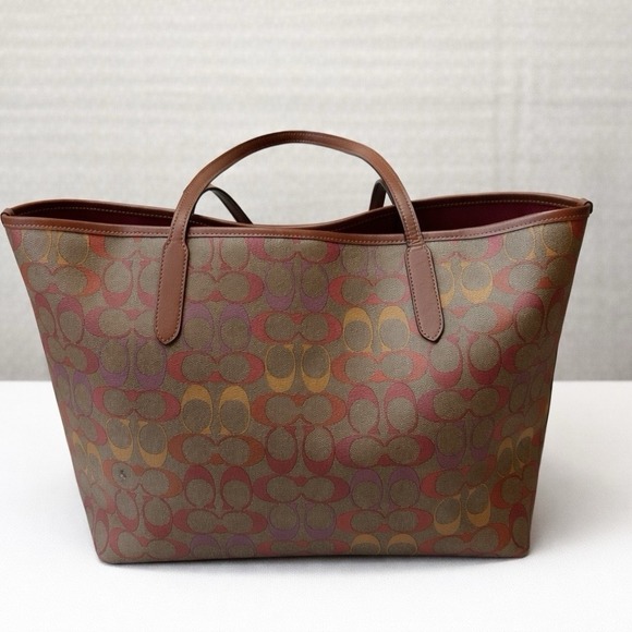 Coach City Signature Rainbow Logo Large Tote Bag - Picture 4 of 10